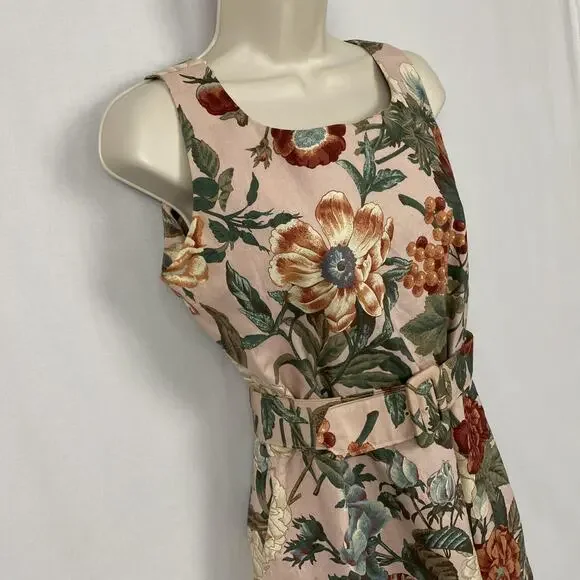 Vtg Sabino Dress Womens Medium Romantic Botanical Floral Cottagecore 80s Pockets - Picture 3 of 16